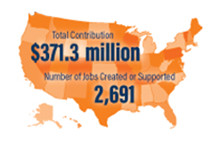 Orange Infographic of US Map of ESL contributions