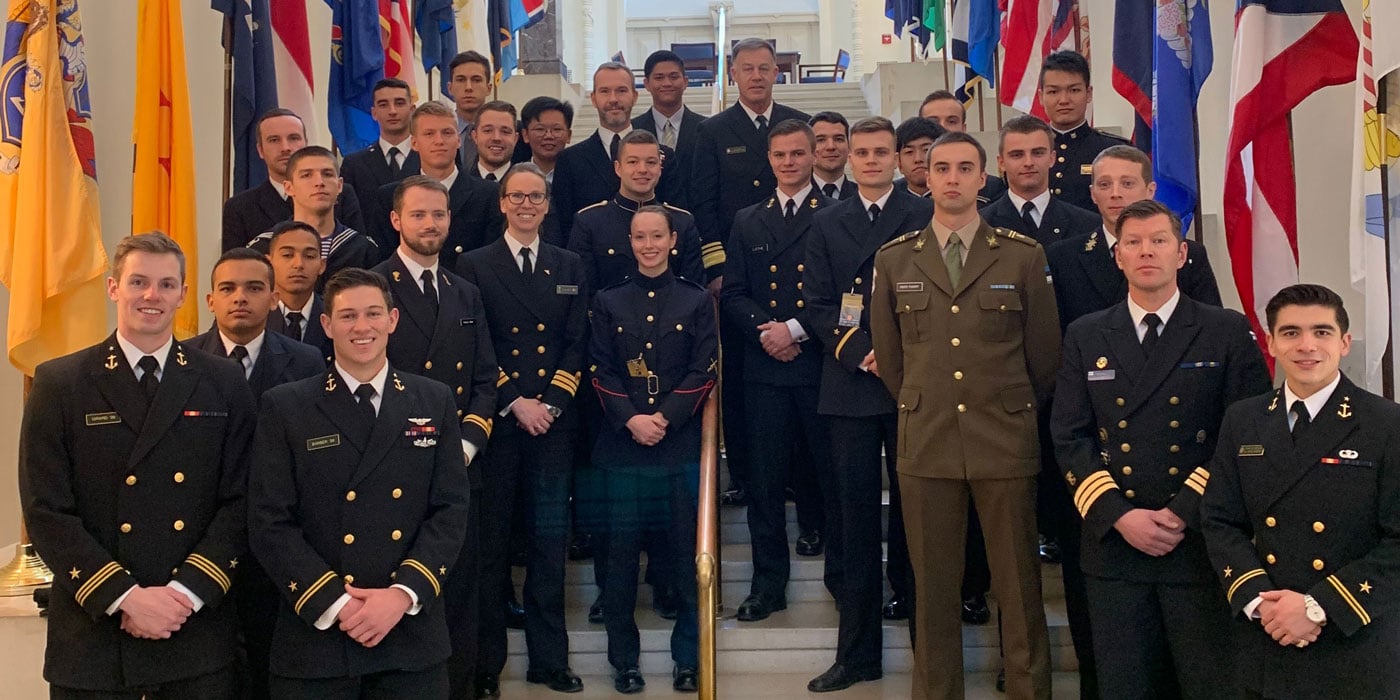 United States Naval Academy students at a leadership conference