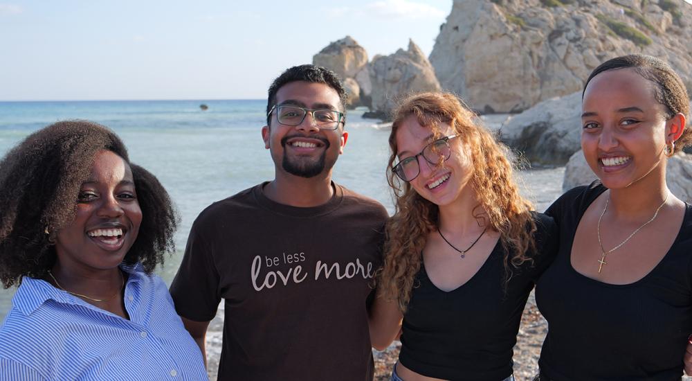 Students on a beach