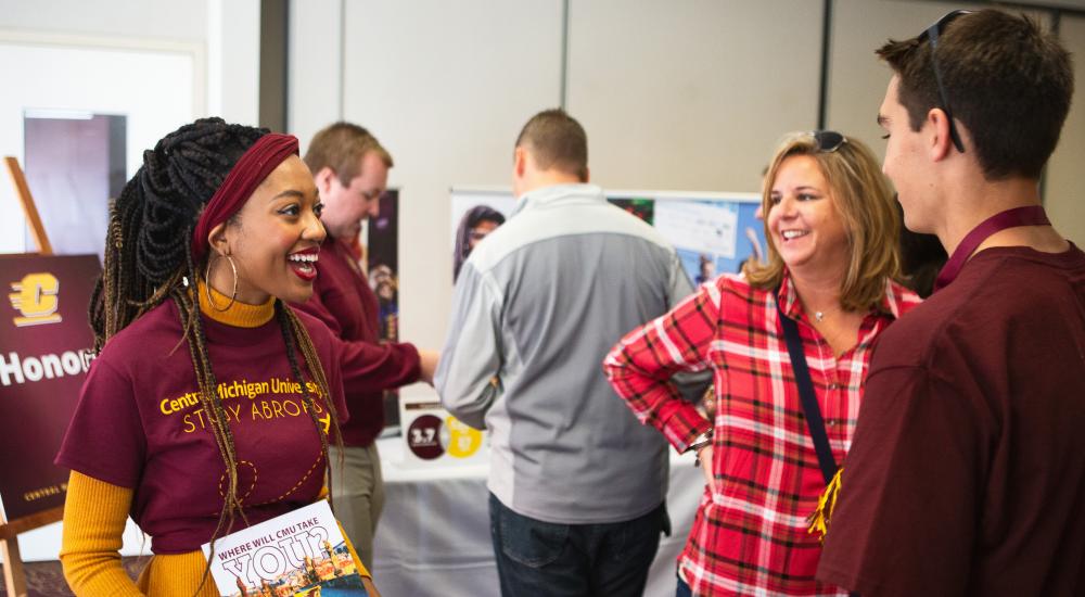 admissions event with parents and students