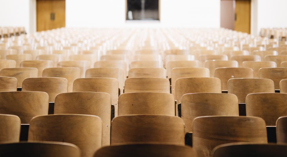 rows of chairs in a classroom