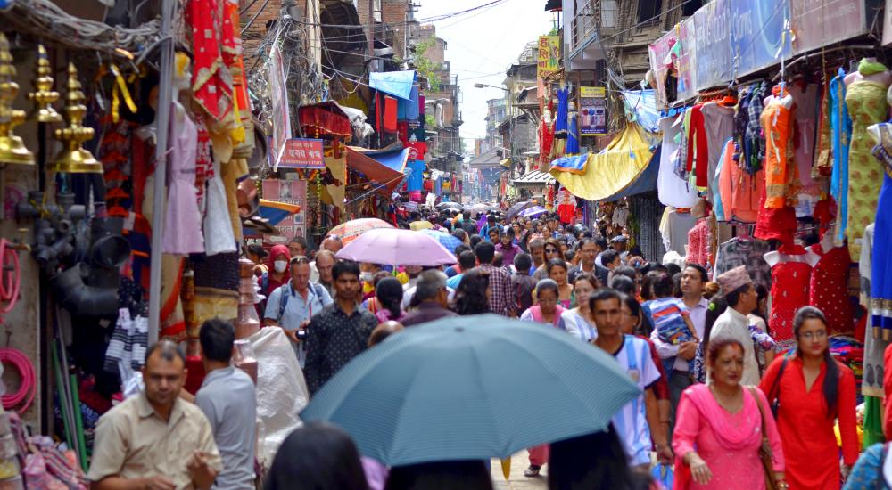 Scene of a market in Nepal