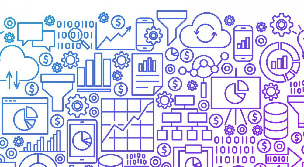 illustration of different data icons