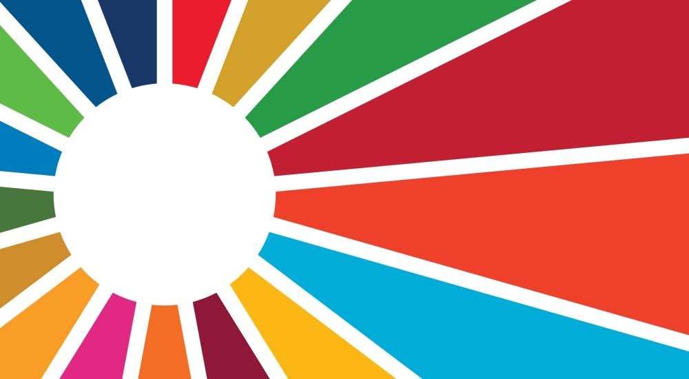 blocks of colors representing the UN SDGs