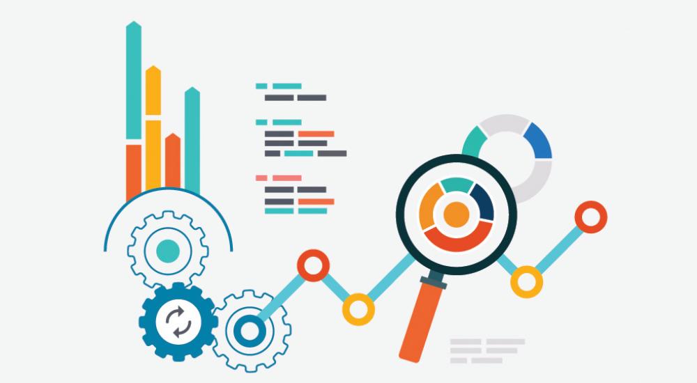 colored charts and graphs on a white background