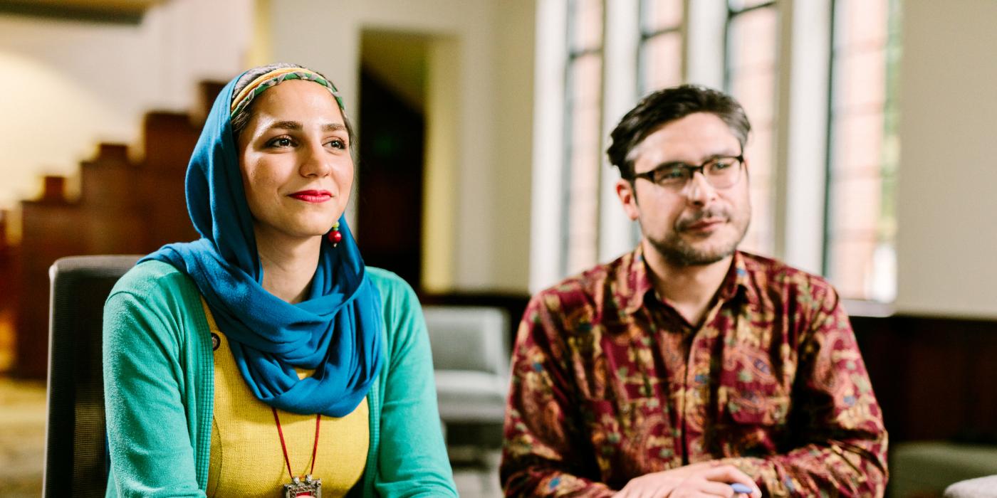 International students sitting at a table