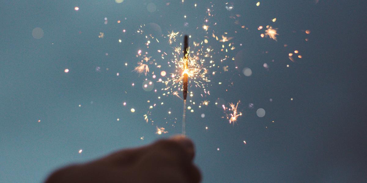 Sparkler against a sky background