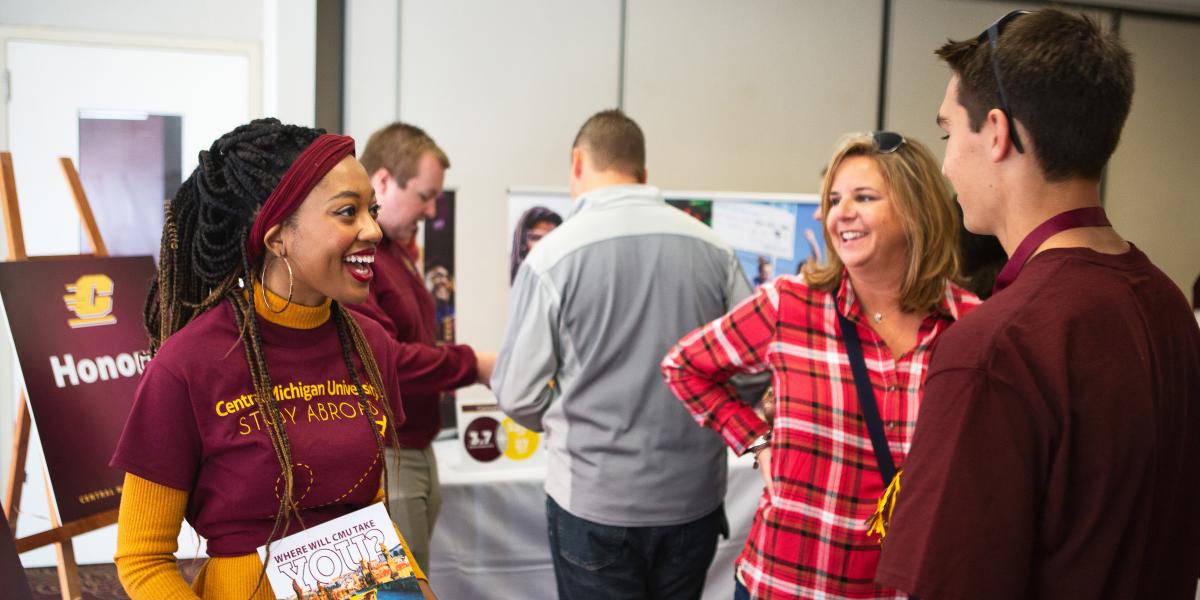 admissions event with parents and students