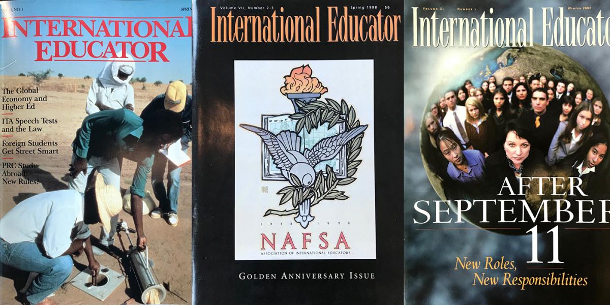 International Educator cover images through the years