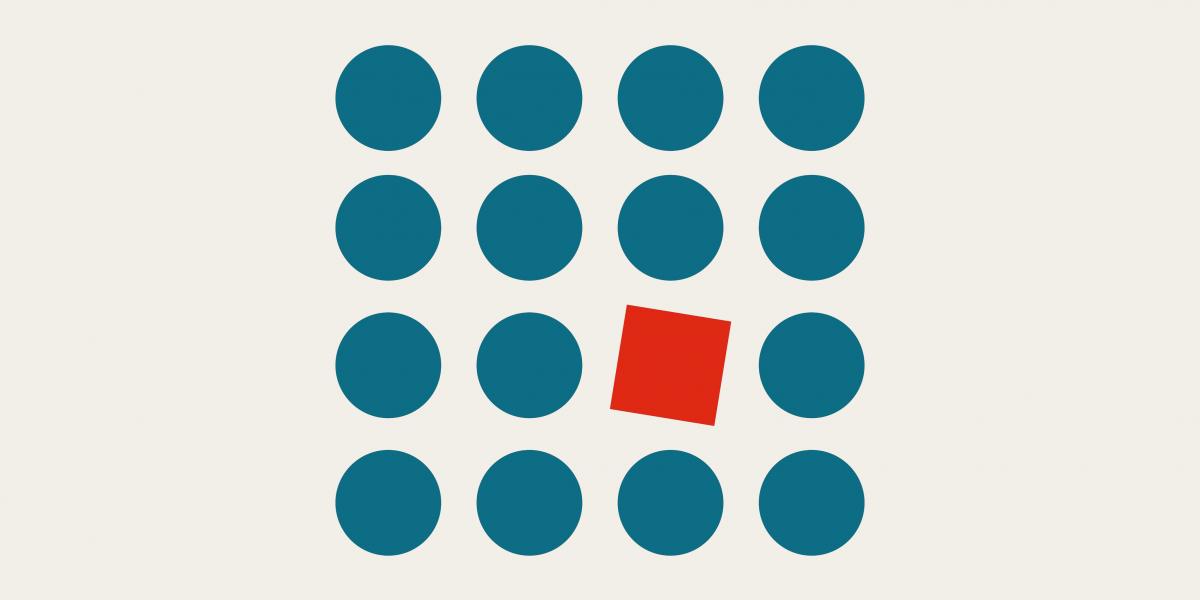 Illustration of blue dots arranged in a square