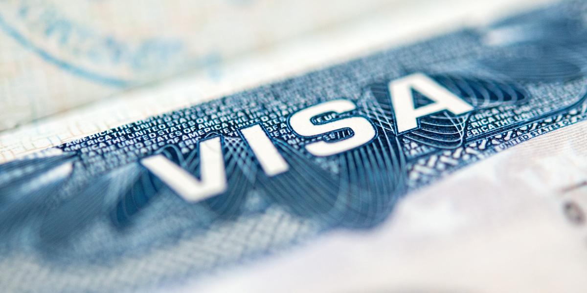 closeup photograph of U.S. visa