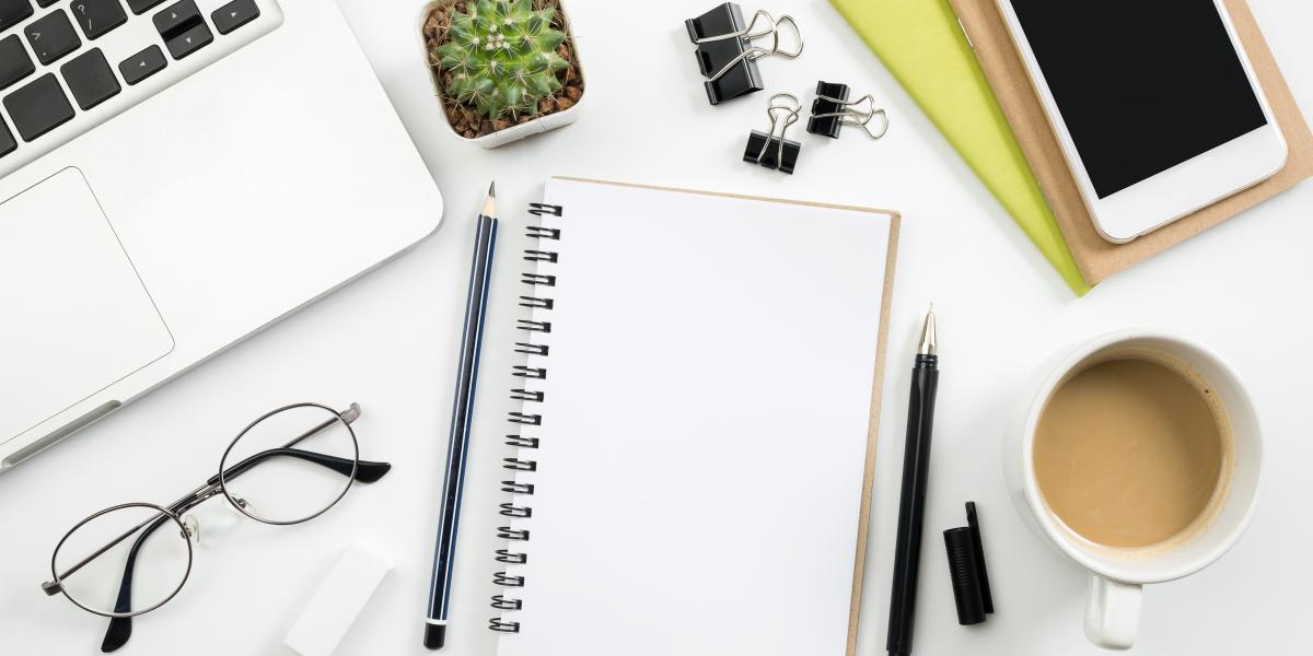 Items laid out on a desk