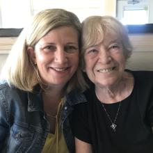 Anne D'Angelo and Michele Hubley sitting together