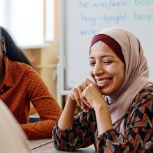 diverse group of smiling students